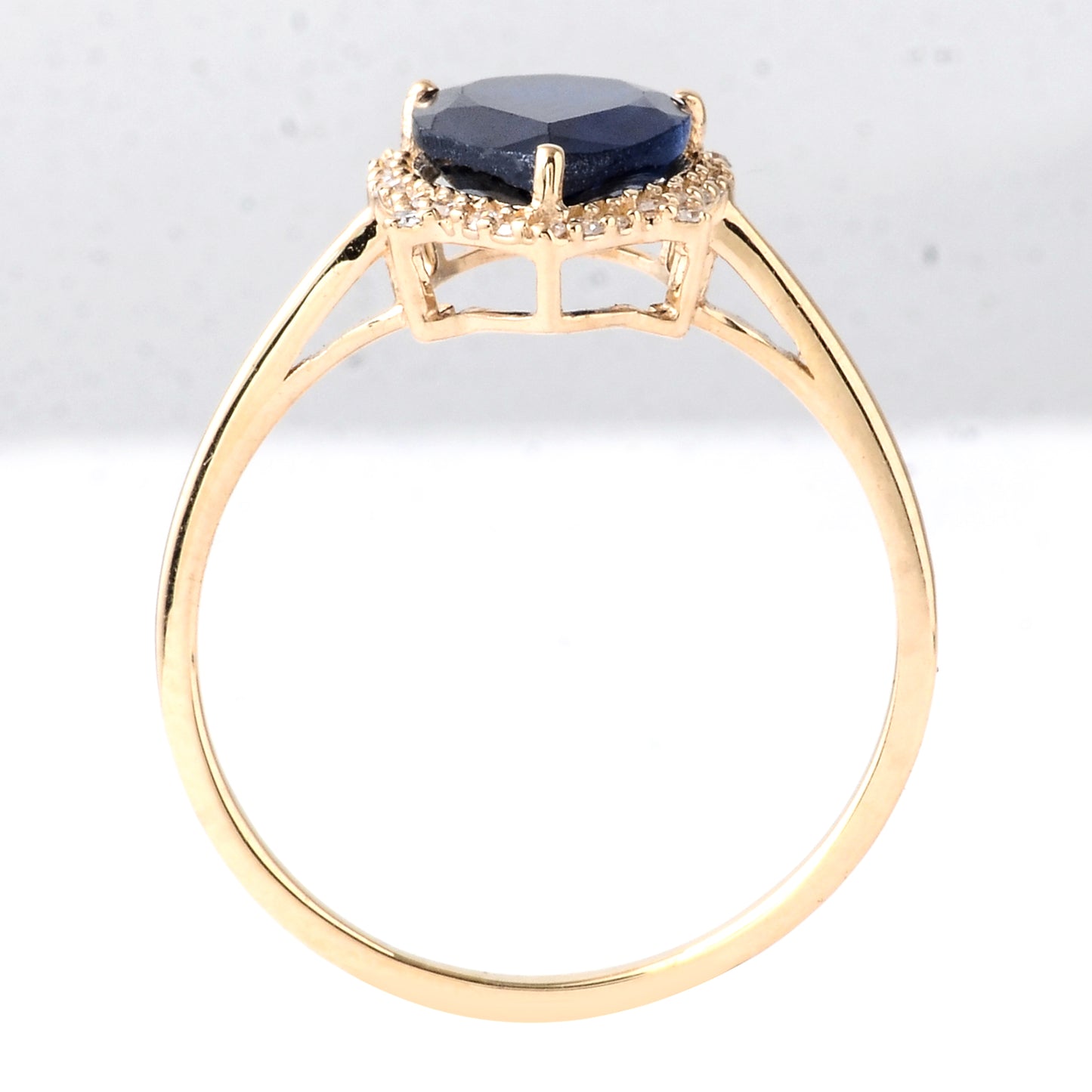 2.51 Ct Pear Mixed Cut Natural Corundum Sapphire 14K Gold Ring