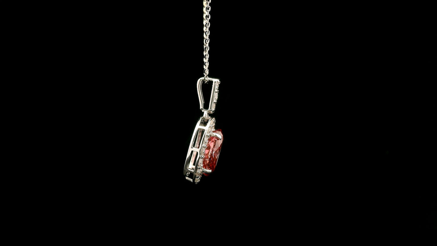 2.49 Carats Pink Lab Grown Diamond 14K Gold Pendant