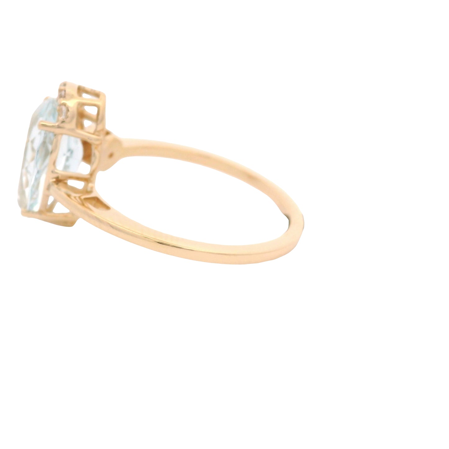 2.15 Ct Pear Aquamarine 14K Gold Ring