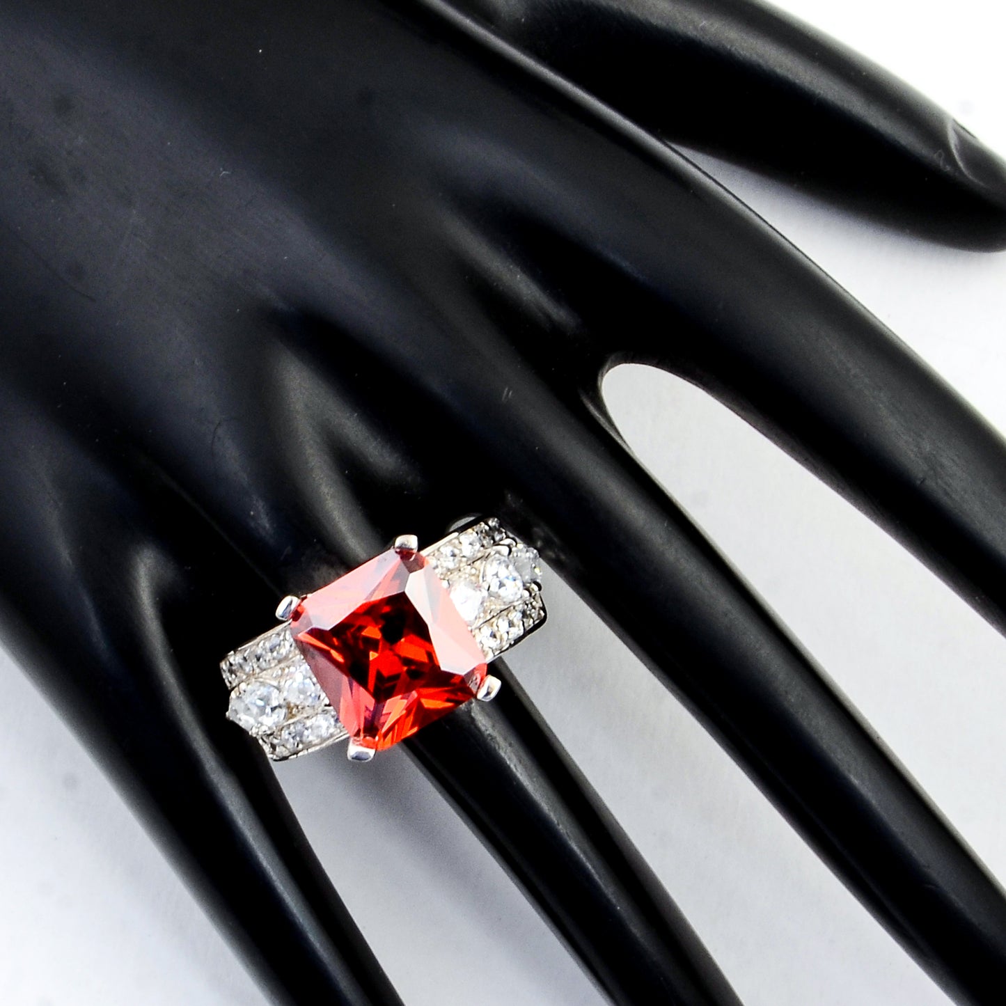 19.44 Ct Cubic Zirconia 925 Sterling Silver Ring