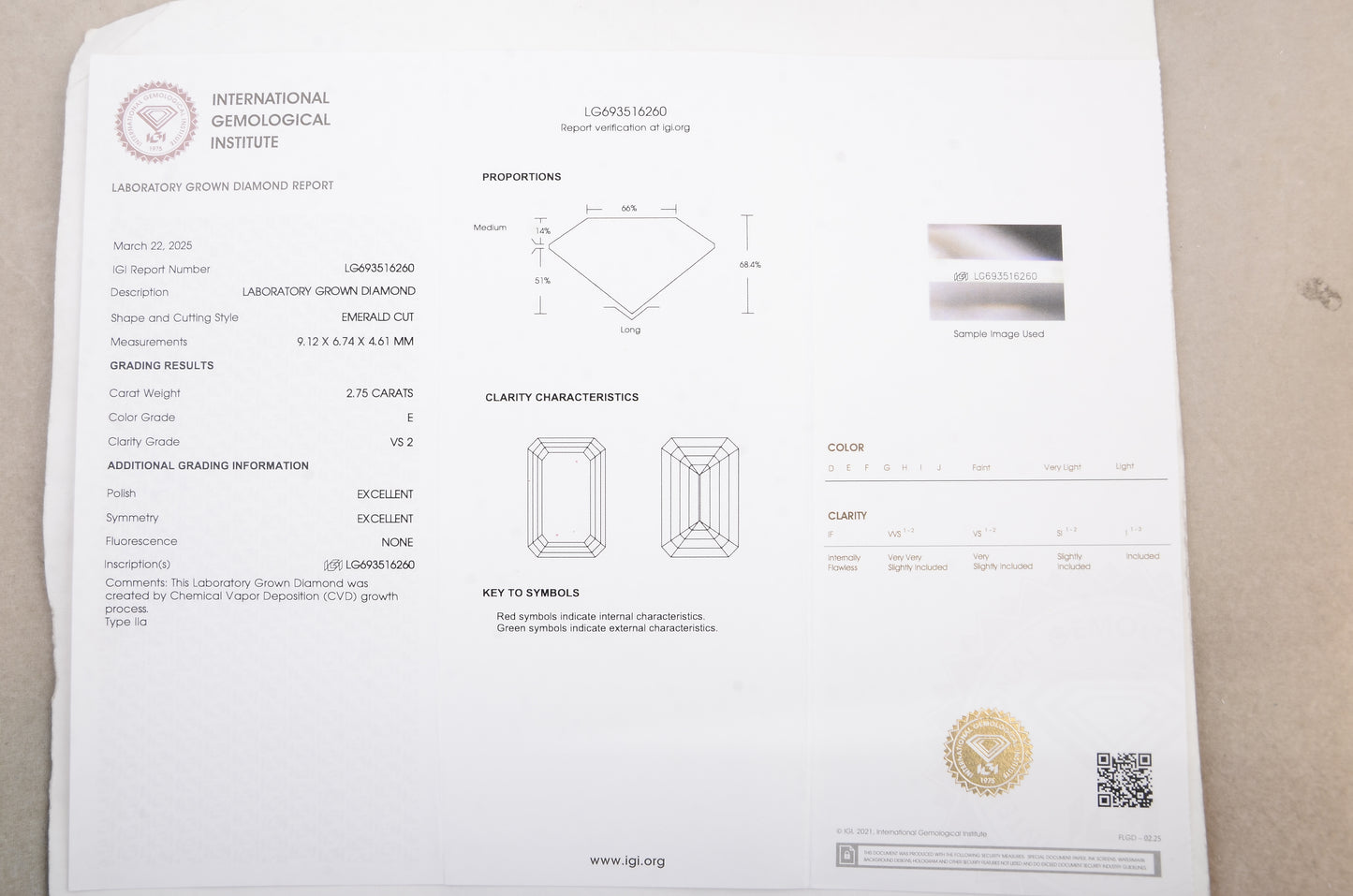 5.68 Carats Lab Grown Diamond 14K Gold Earrings