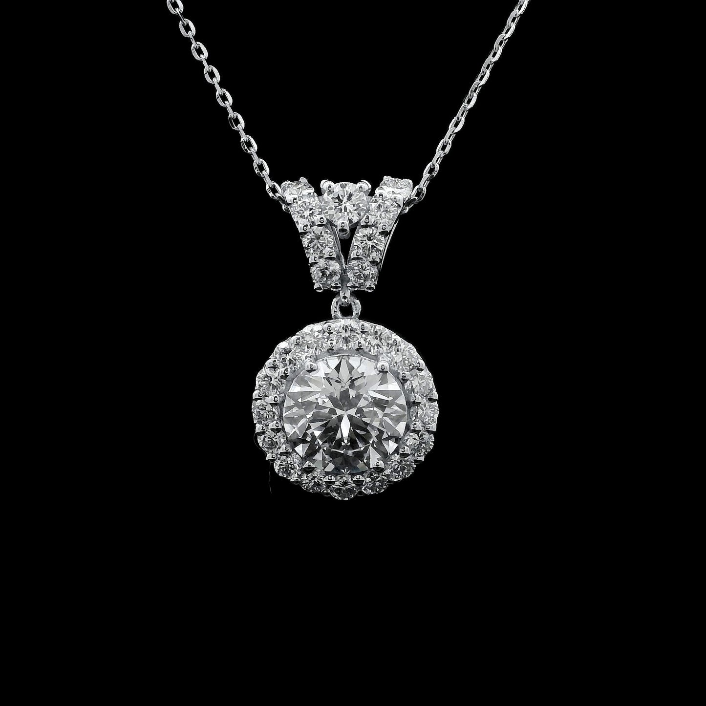 2.55 Carats Lab Grown Diamond 14K Gold Pendant