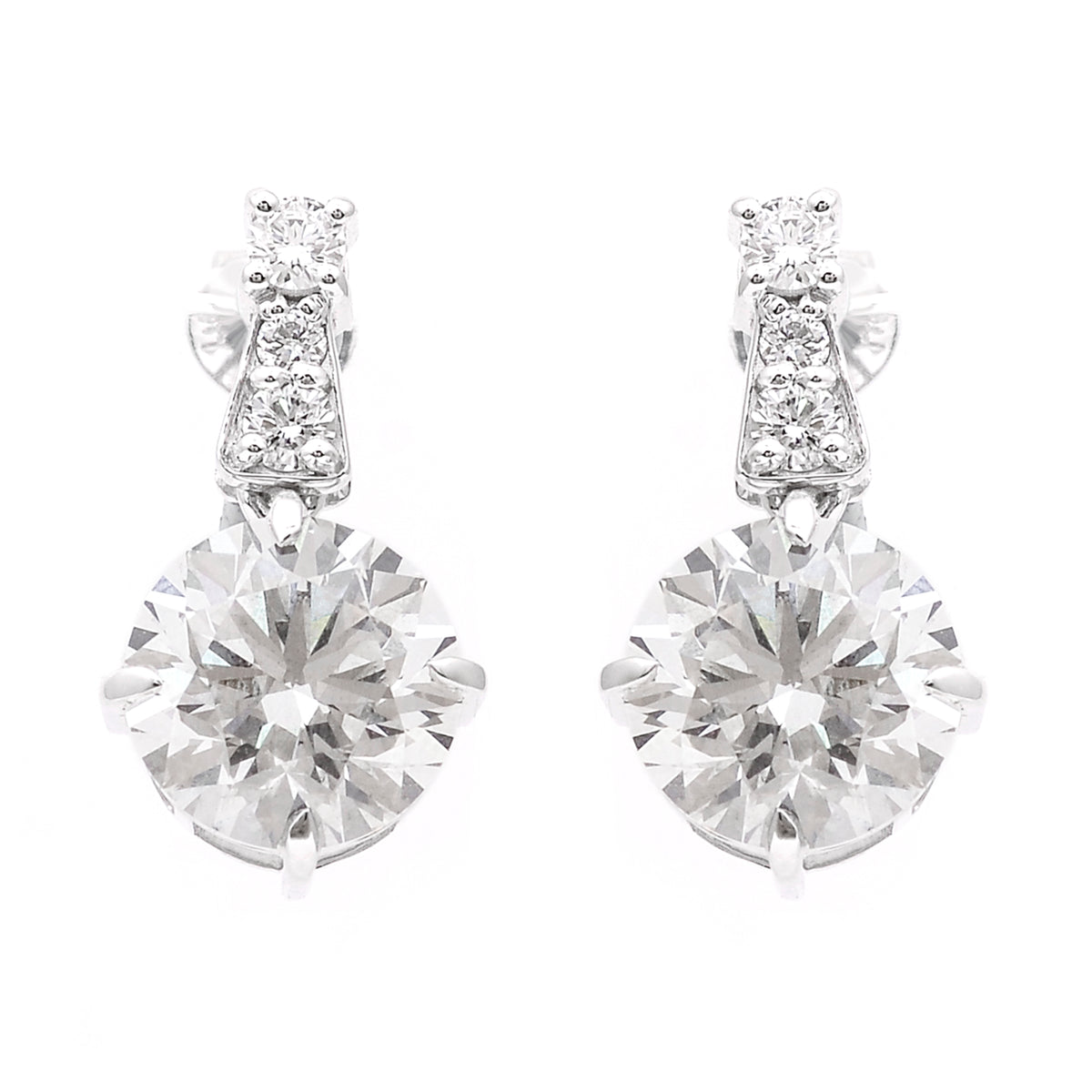 5.07 Carats Lab Grown Diamond 14K Gold Earrings