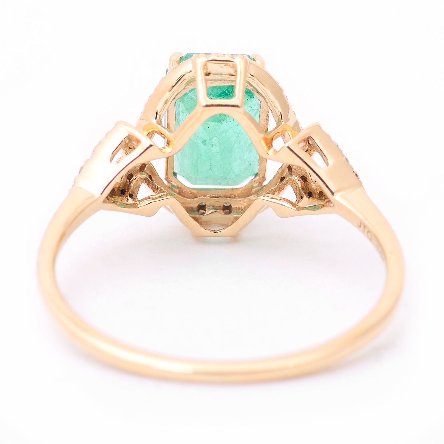 1.89 Ct Octagon Step Cut Natural Emerald 14K Gold Ring