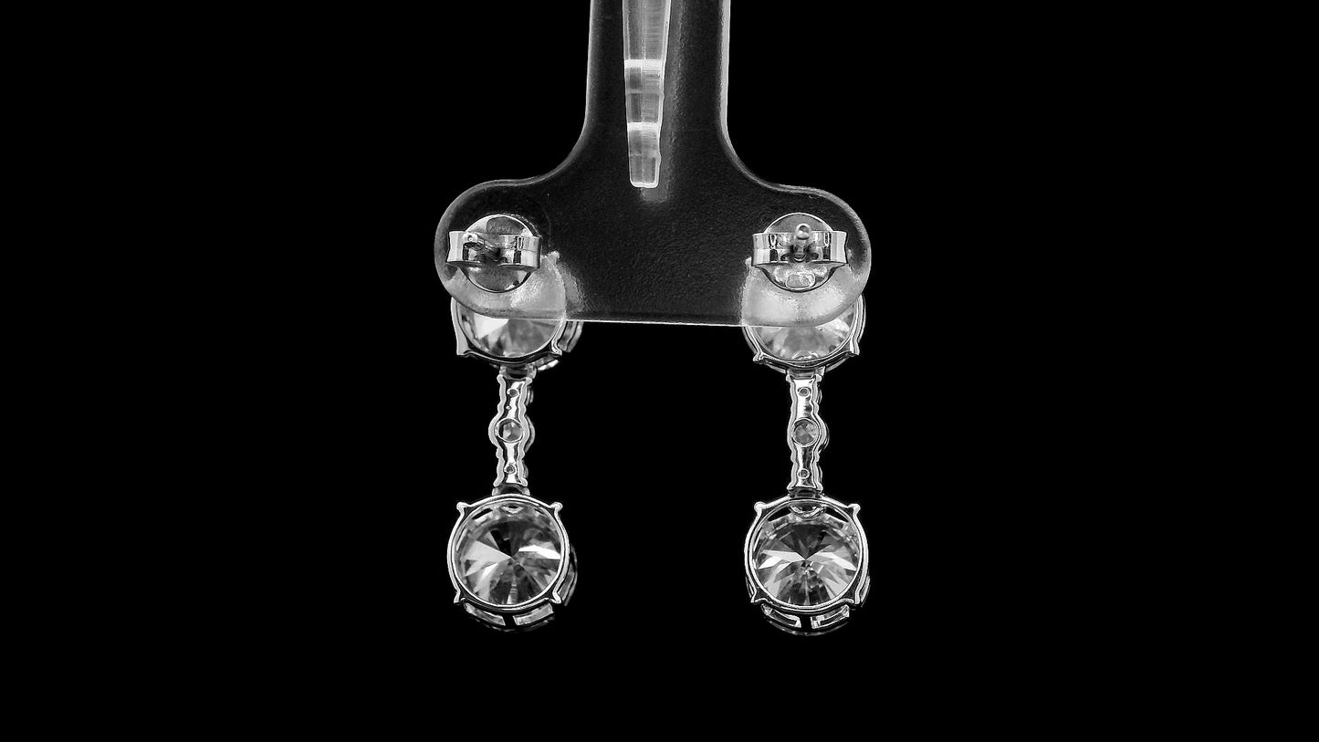 6.49 Carats Lab Grown Diamond 14K Gold Earrings