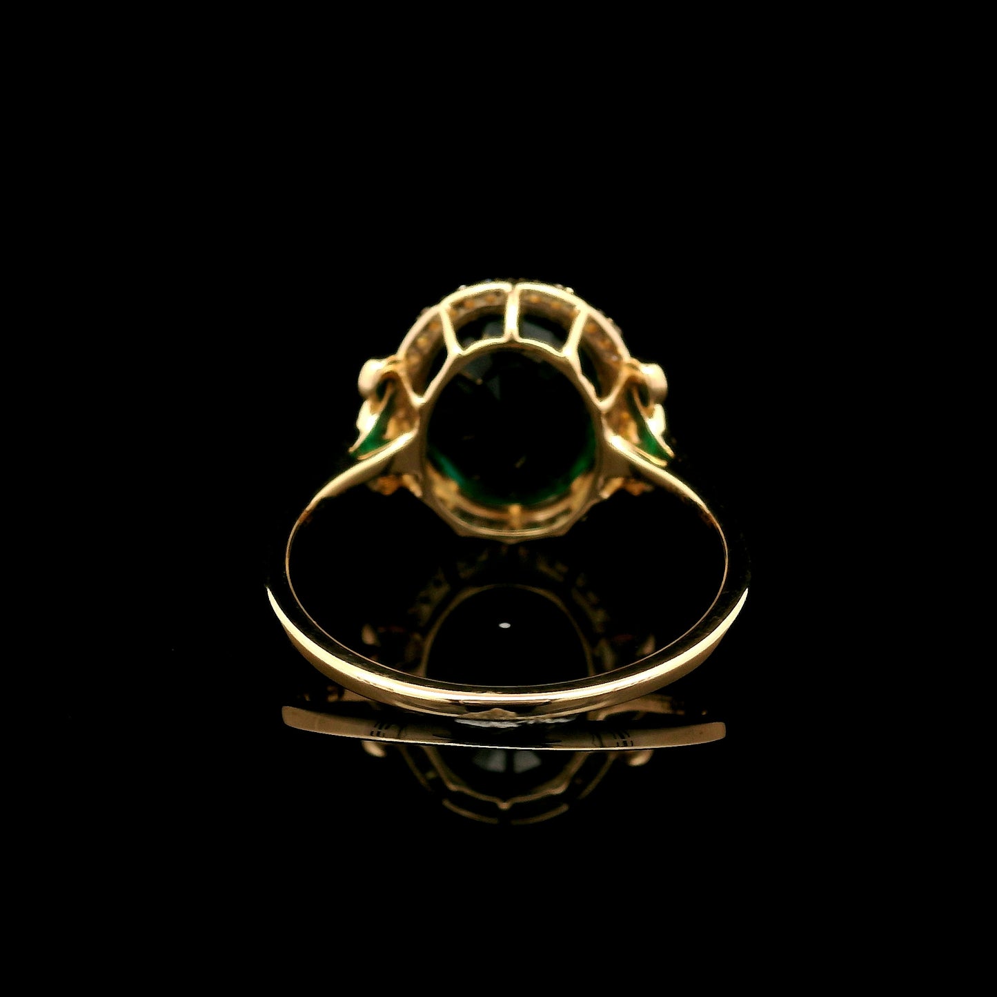 3.21 Ct Oval Mixed Cut Lab Grown Emerald 14K Gold Ring