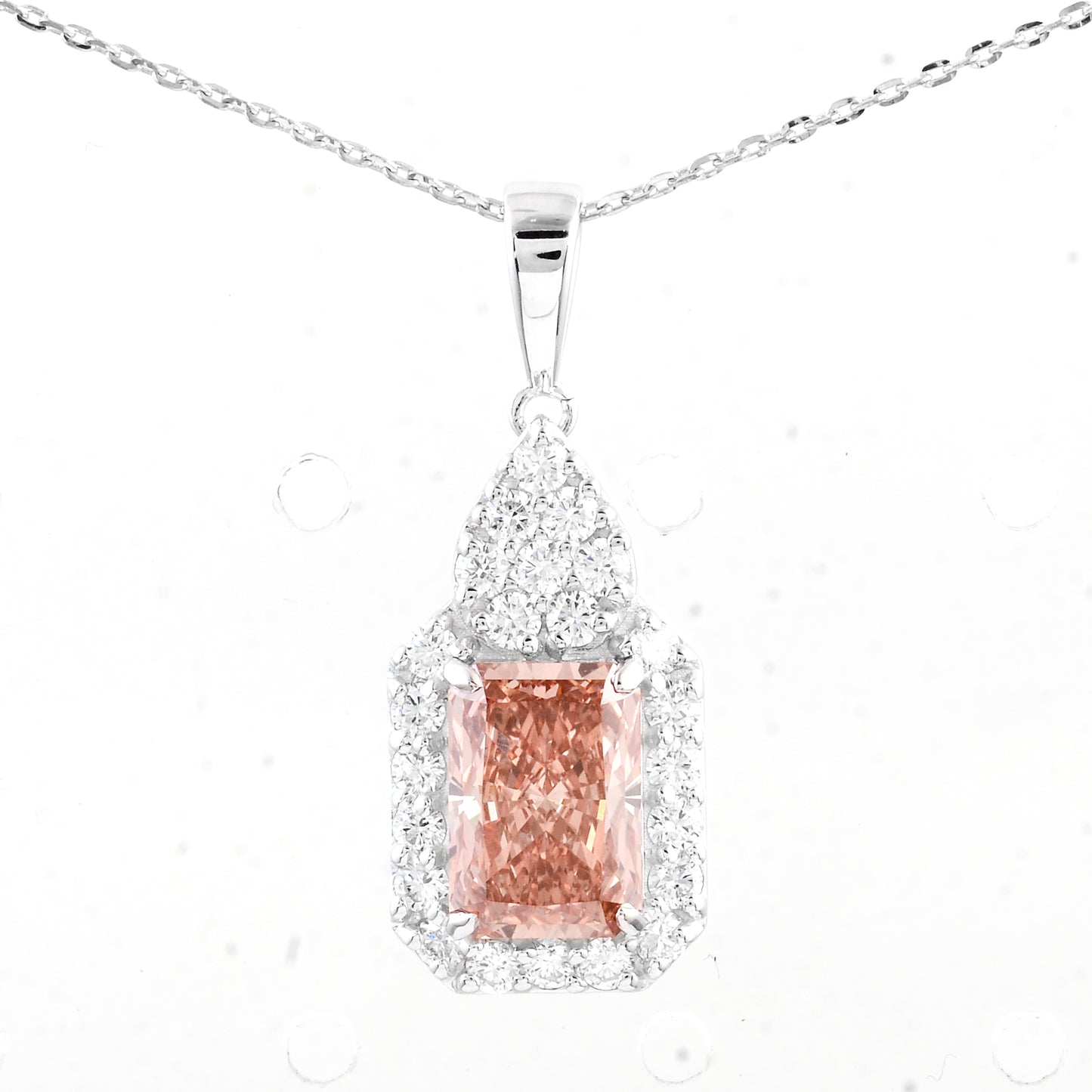 2.61 Carats Pink Lab Grown Diamond 14K Gold Pendant