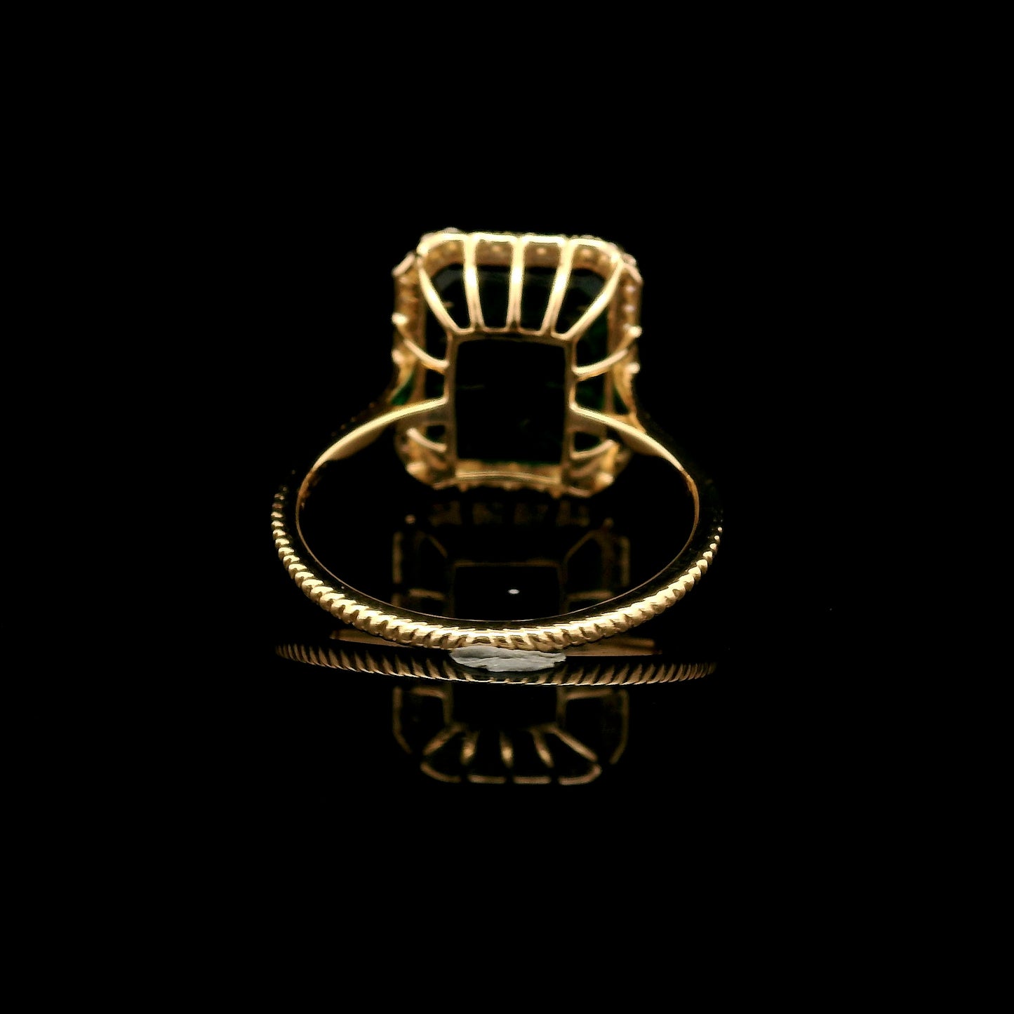 5.41 Ct Emerald Cut Lab Grown Emerald 14K Gold Ring