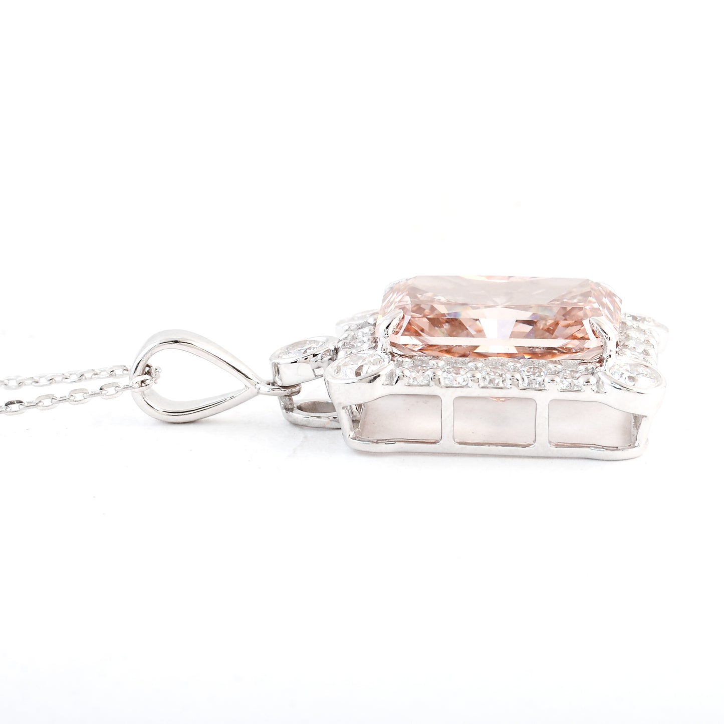 6.28 Carats Pink Lab Grown Diamond 14K Gold Pendant