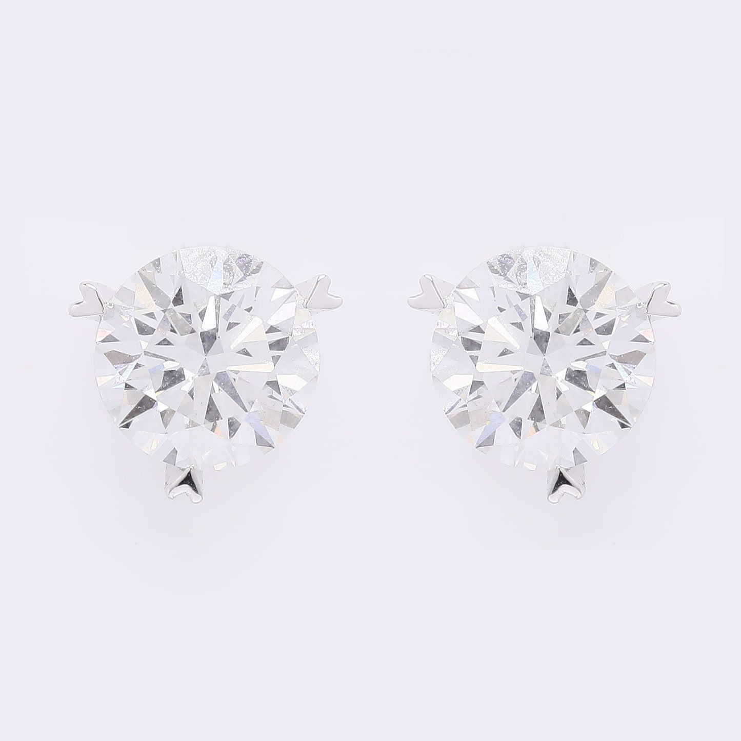 4.07 Carats Lab Grown Diamond 14K Gold Earrings