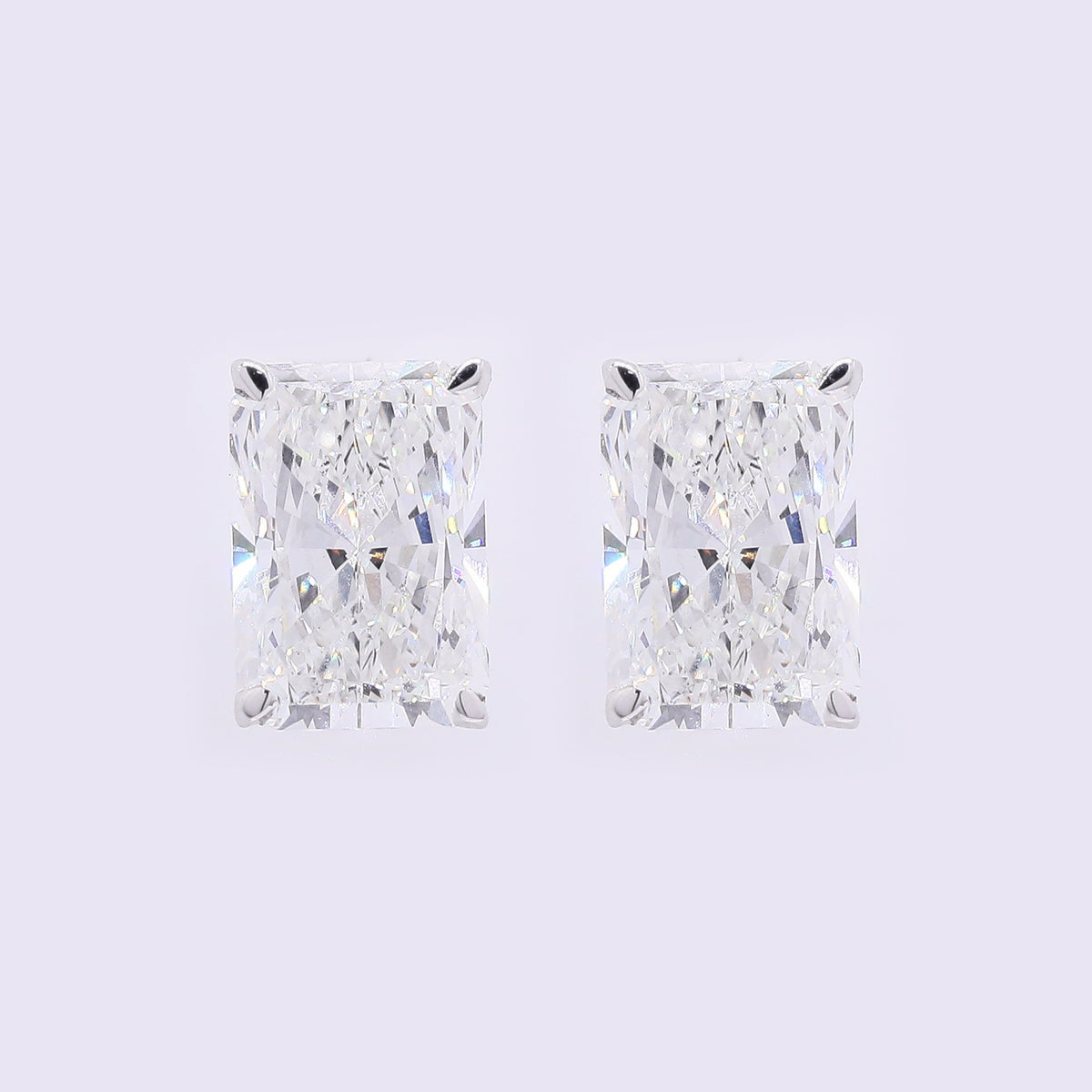 3.74 Carats Lab Grown Diamond 14K Gold Earrings