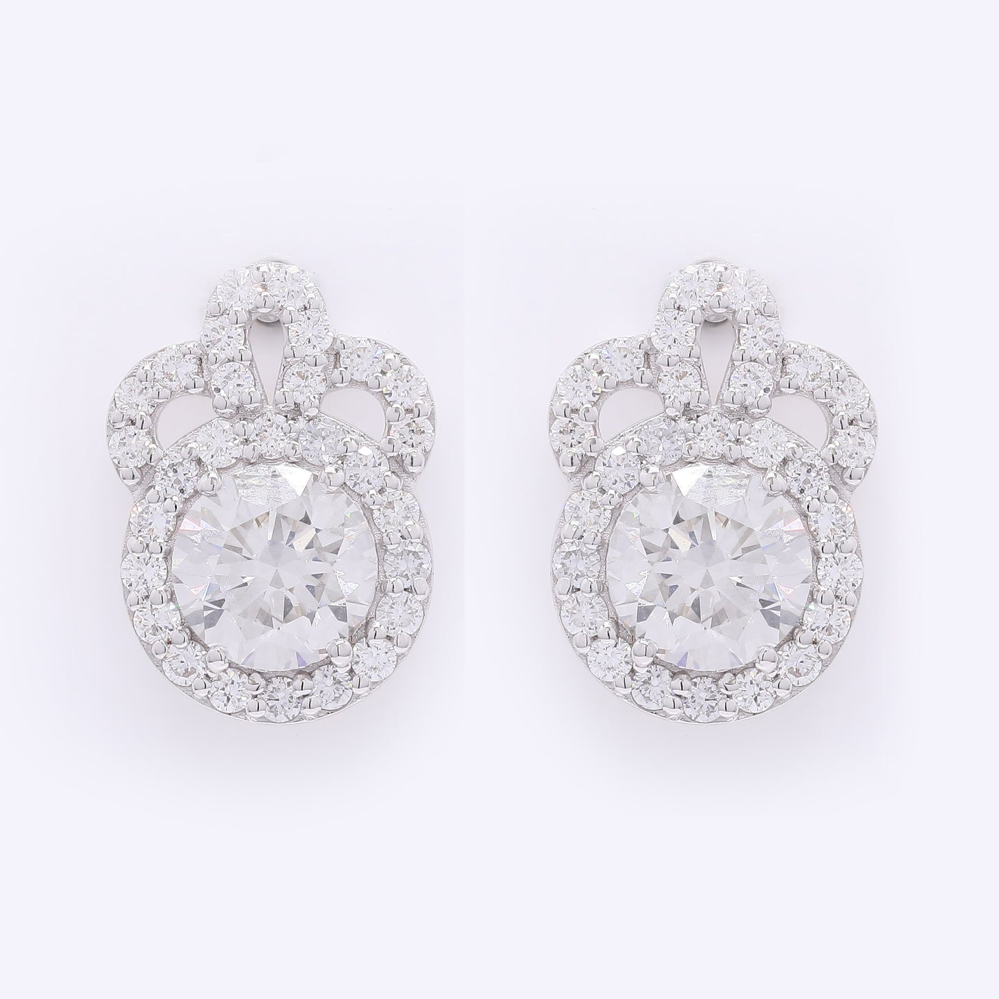 2.98 Carats Lab Grown Diamond 14K Gold Earrings