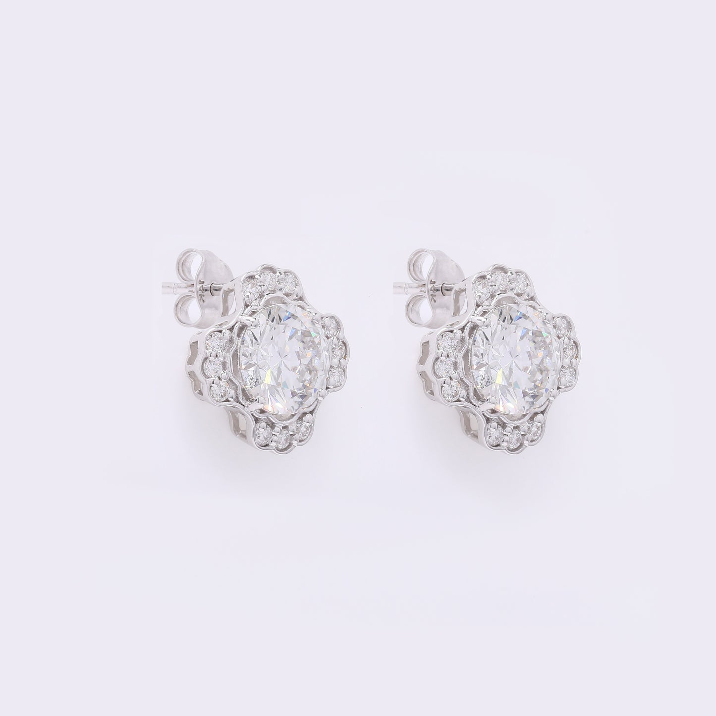 3.46 Carats Lab Grown Diamond 14K Gold Earrings