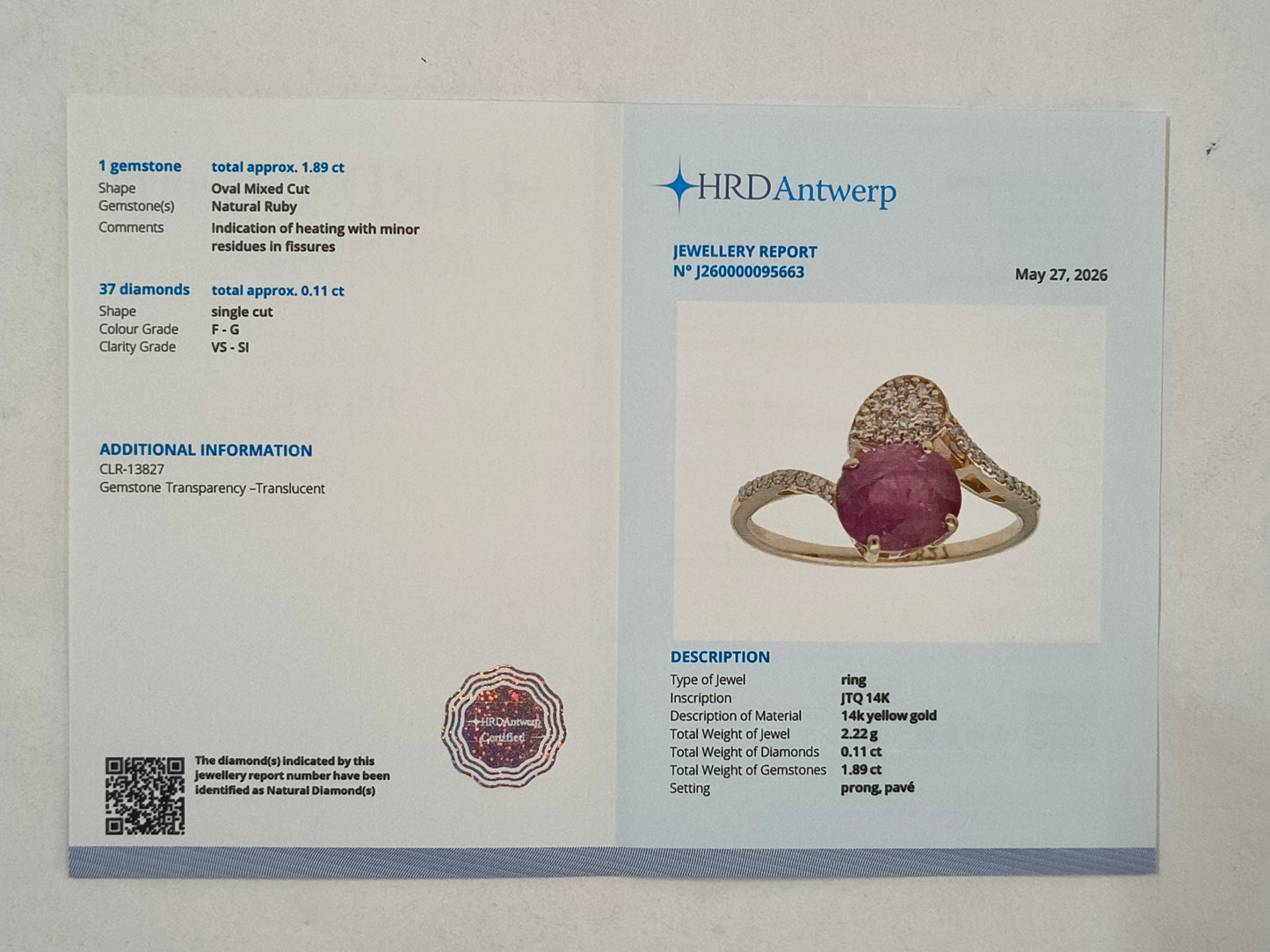2.00 Ct Oval Mixed Cut Natural Ruby 14K Gold Ring