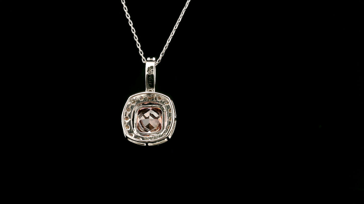 3.01 Carats Pink Lab Grown Diamond 14K Gold Pendant