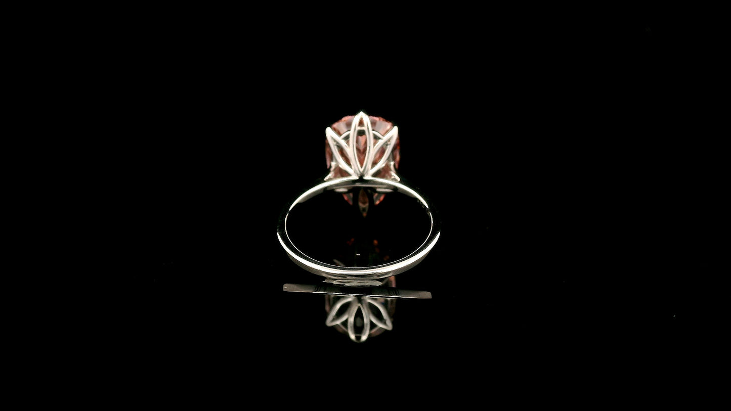 7.09 Carats Pink Lab Grown Diamond 14K Gold Ring