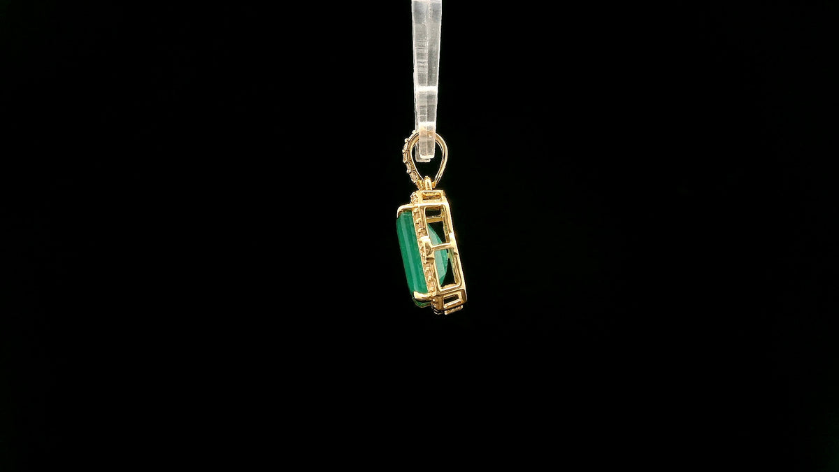2.60 Ct Octagon Natural Emerald 14K Gold Pendant