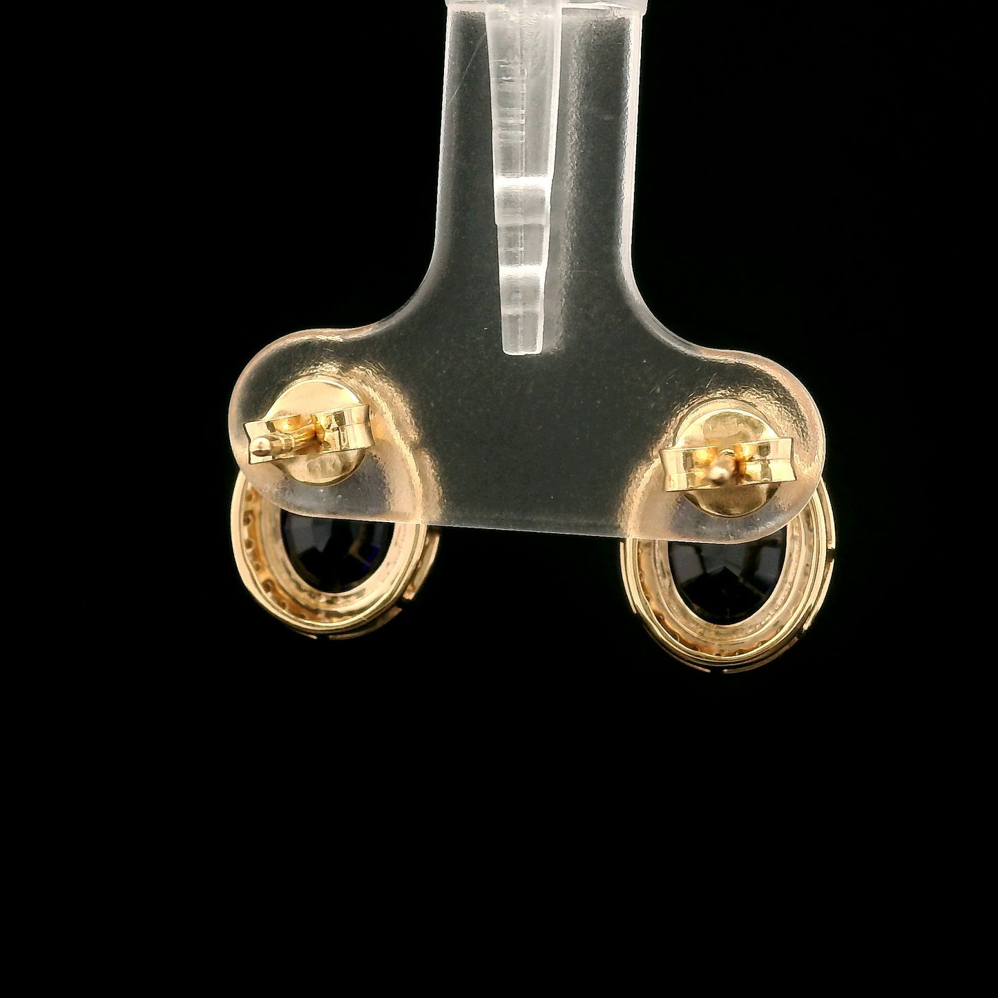 3.49 Ct Oval Mixed Cut Lab Grown Sapphire 14K Gold Earrings