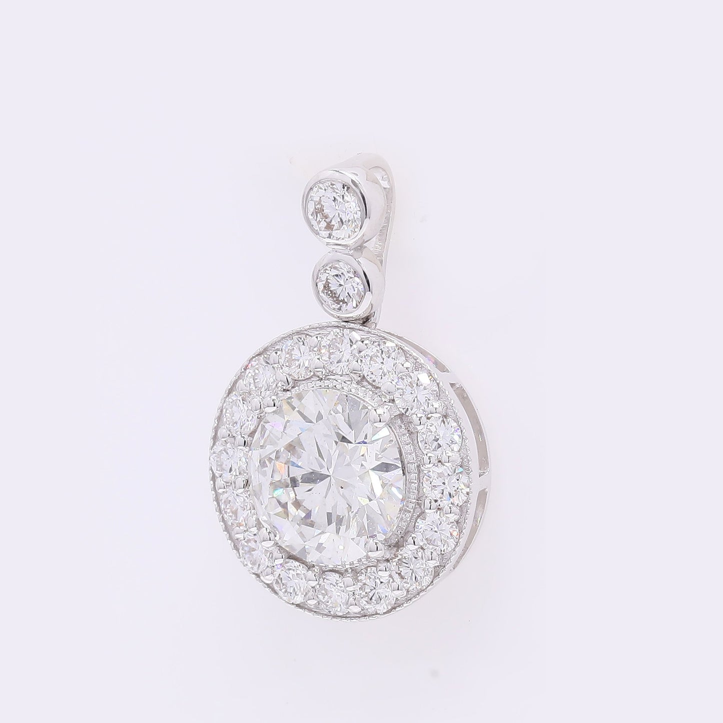 2.47 Carats Lab Grown Diamond 14K Gold Pendant