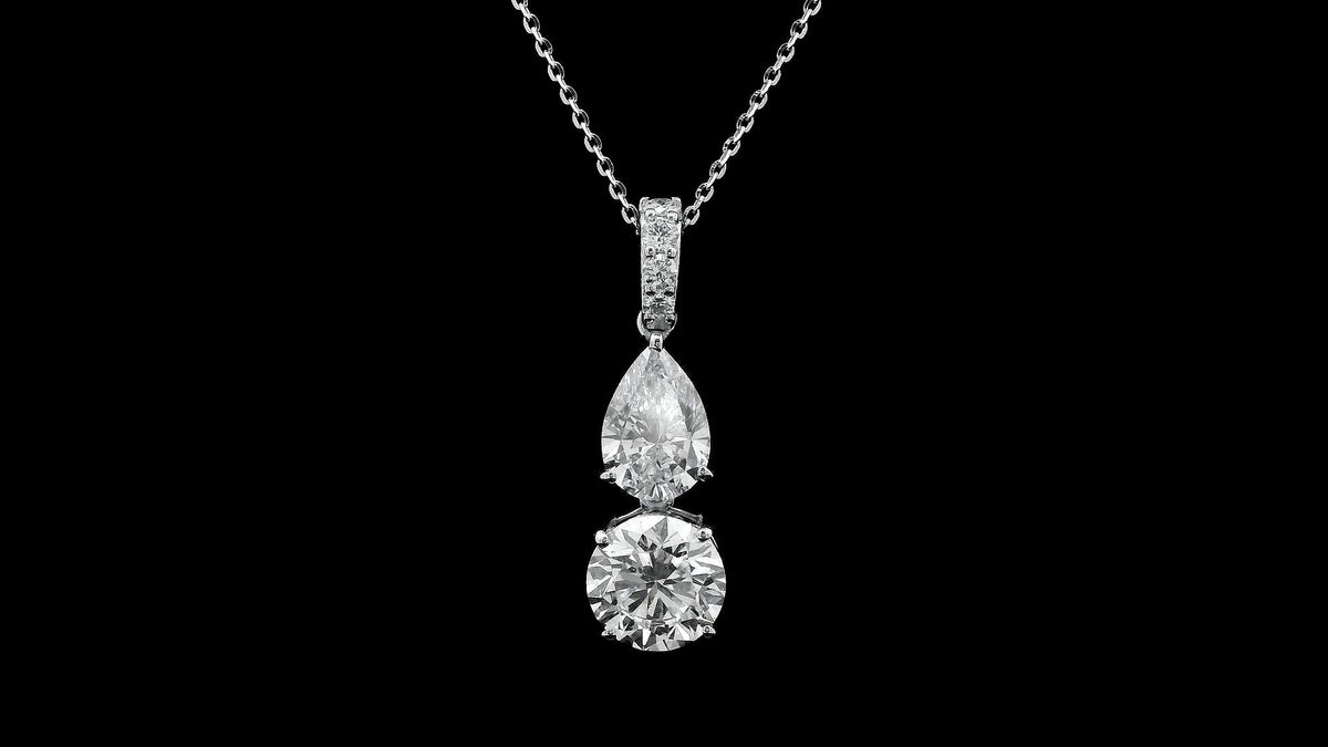 3.00 Carats Lab Grown Diamond 14K Gold Pendant