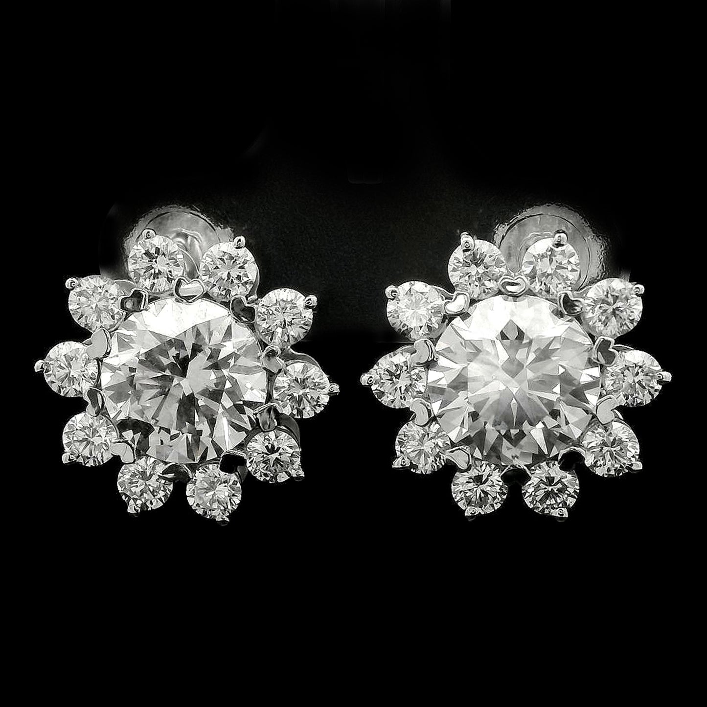 4.41 Carats Lab Grown Diamond 14K Gold Earrings