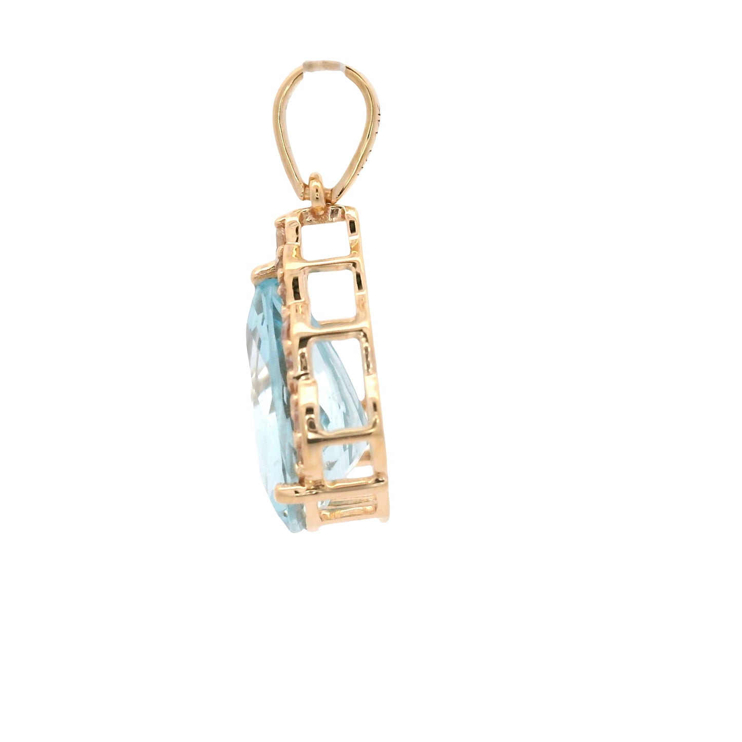 2.36 Ct Pear Aquamarine 14K Gold Pendant