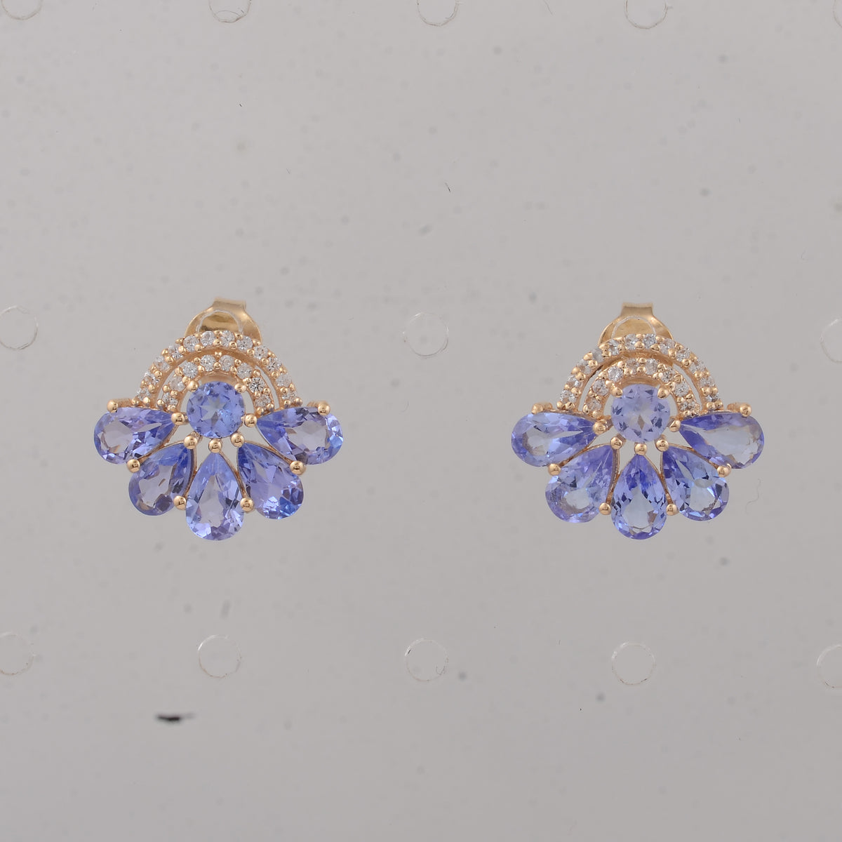 2.25 Ct Pear Tanzanite 14K Gold Earrings
