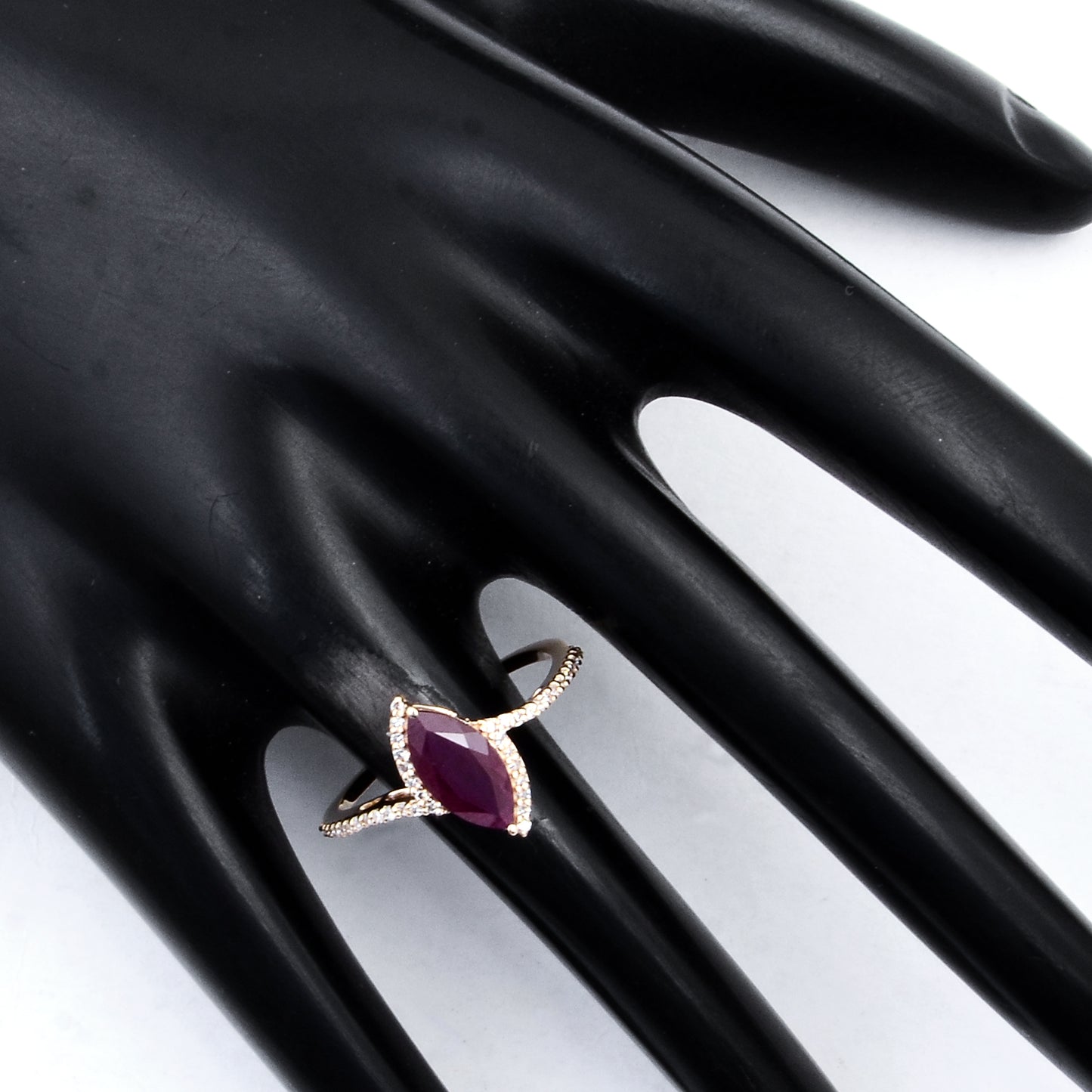 1.49 Ct Marquise Mixed Cut Natural Codundum Ruby 14K Gold Ring