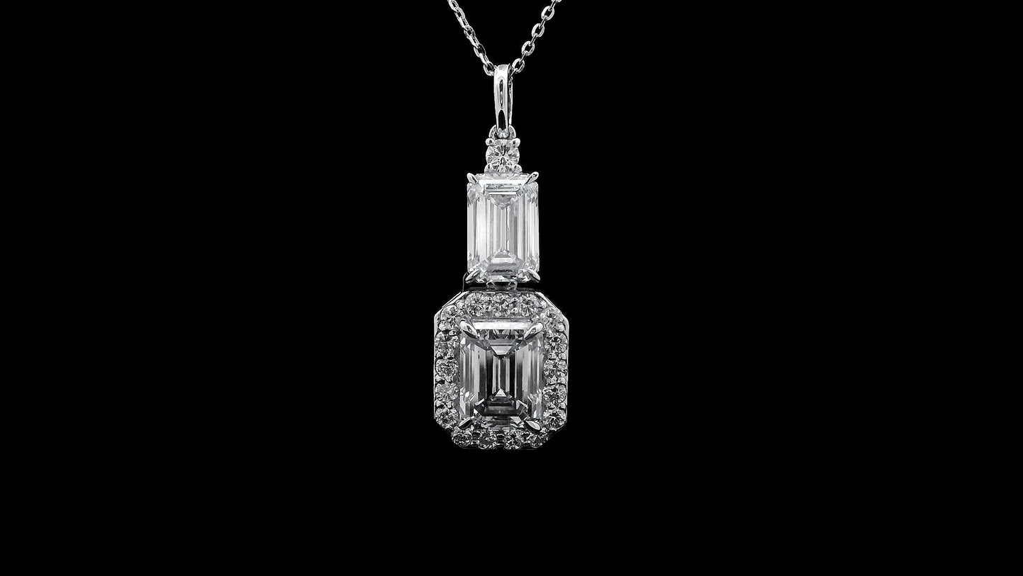 4.07 Carats Lab Grown Diamond 14K Gold Pendant