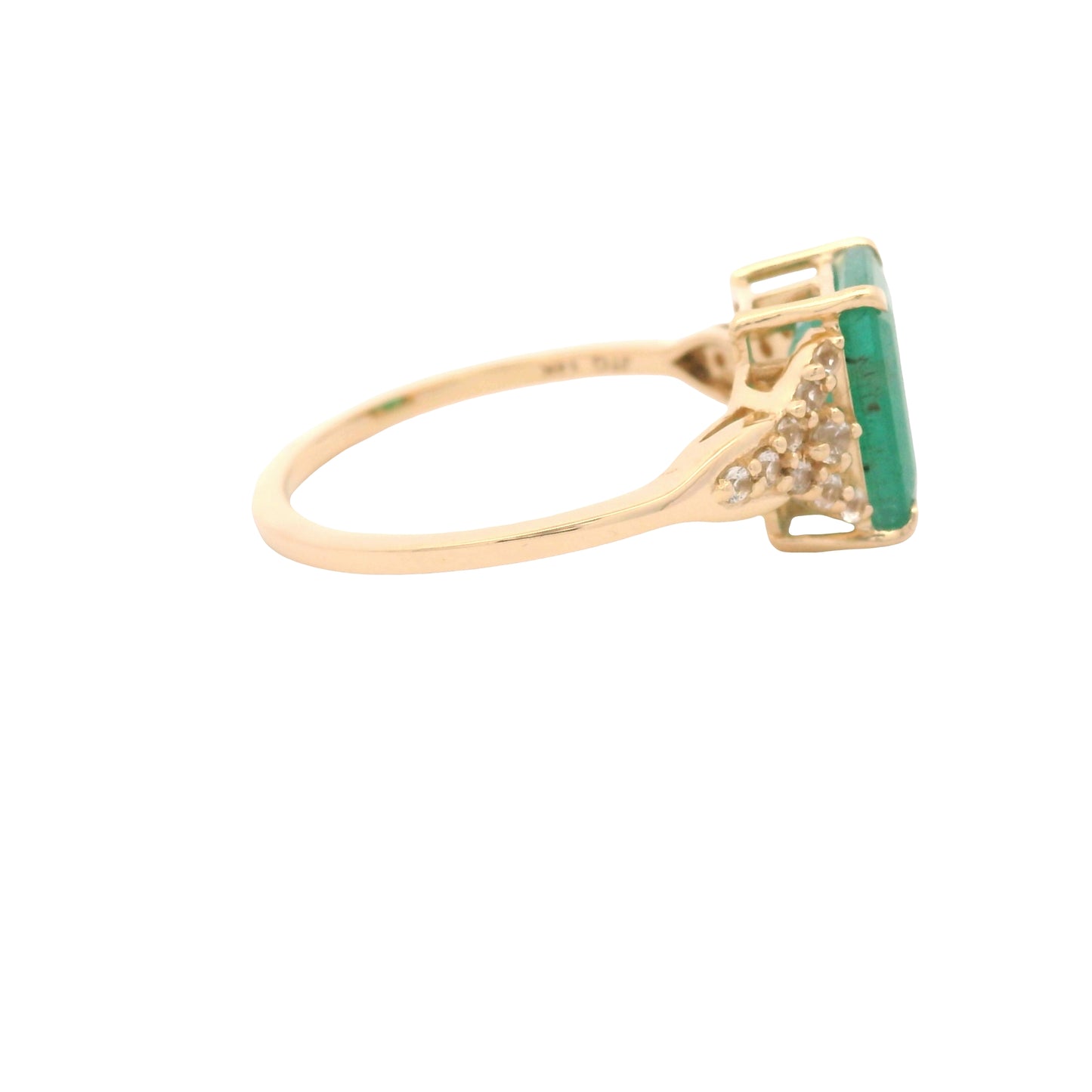 2.11 Ct Octagon Emerald 14K Gold Ring