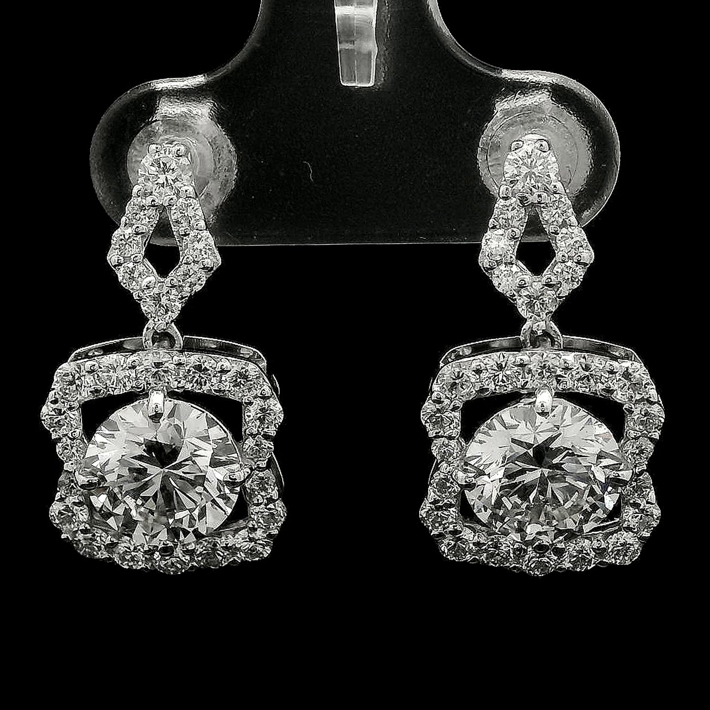 4.12 Carats Lab Grown Diamond 14K Gold Earrings
