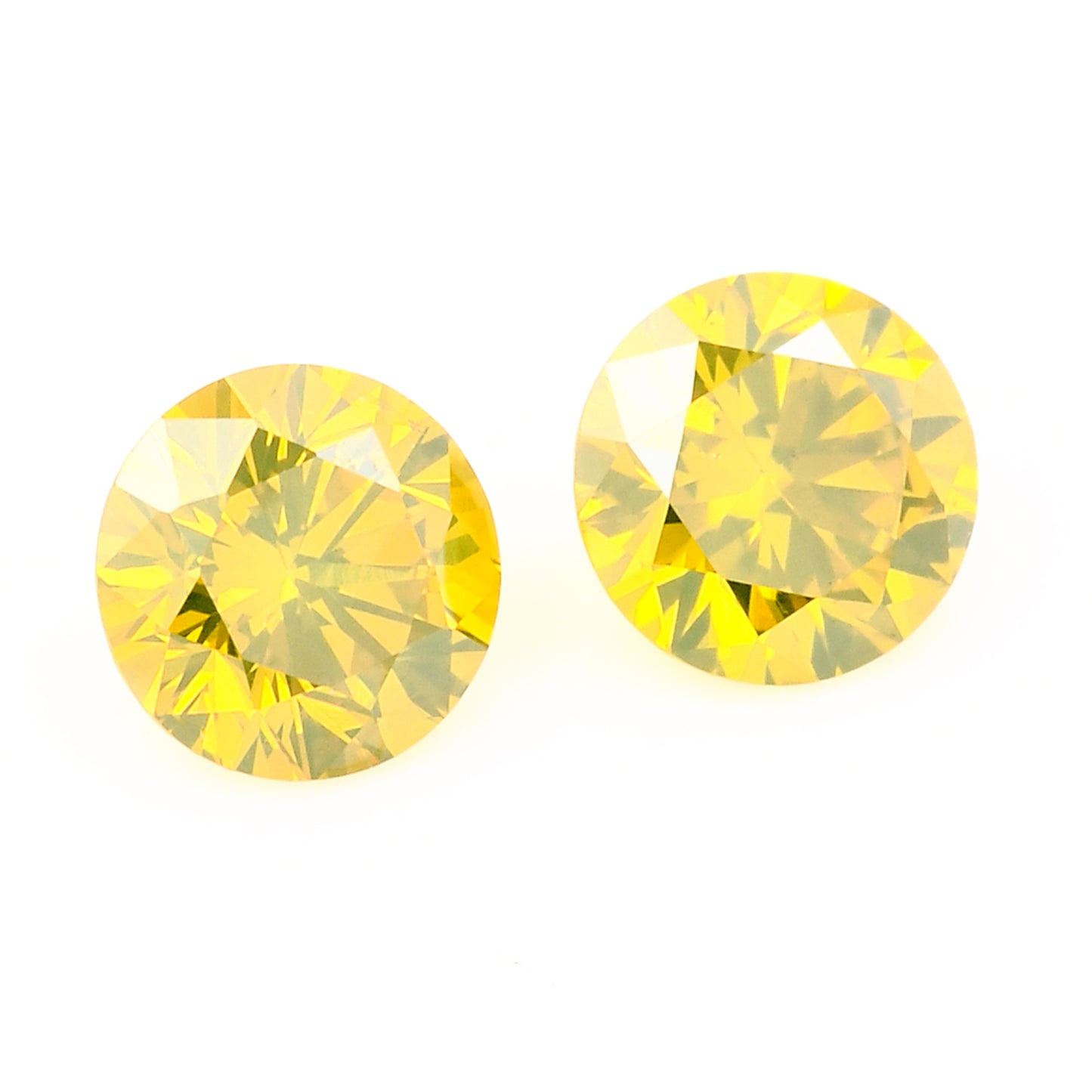 0.42 Yellow Diamond Round Loose Gemstone