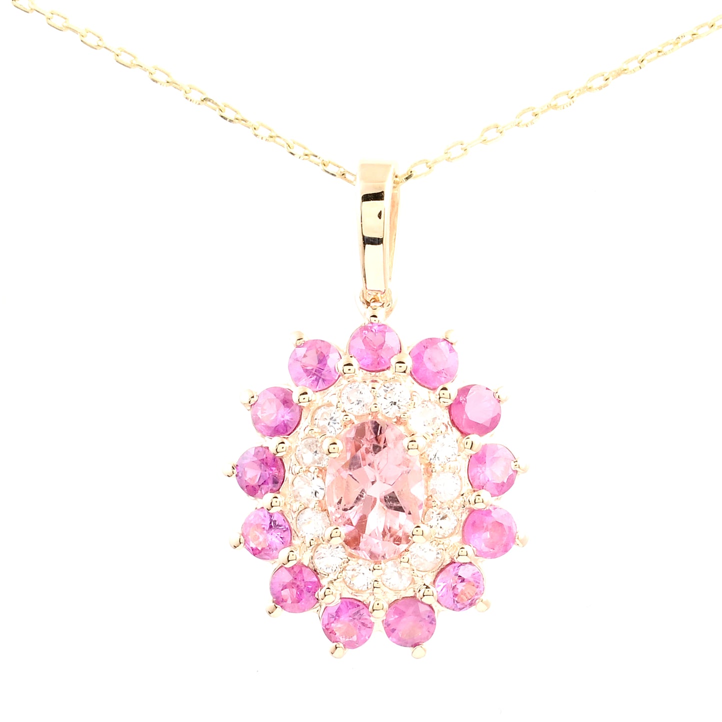1.40 Ct Oval Tourmaline 14K Gold Pendant