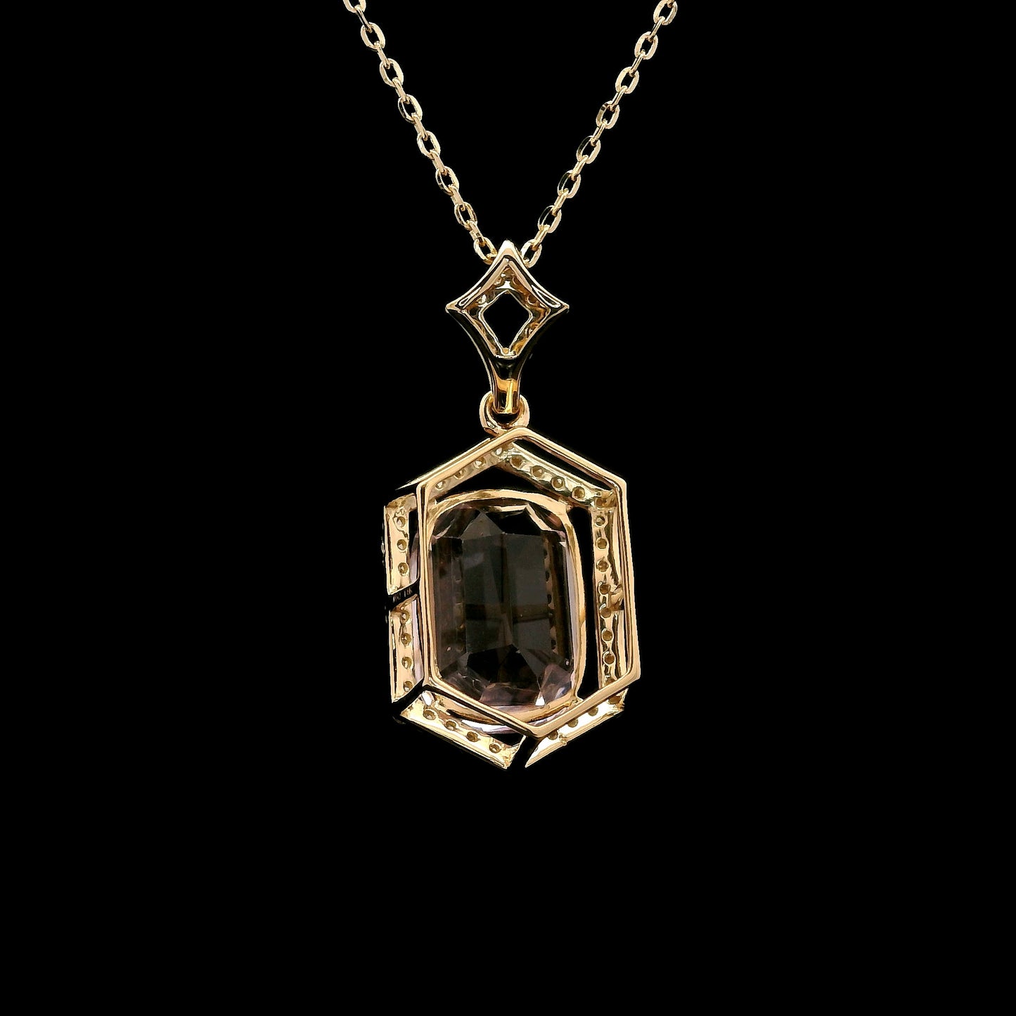 4.84 Ct Cushion Kunzite 14K Gold Pendant