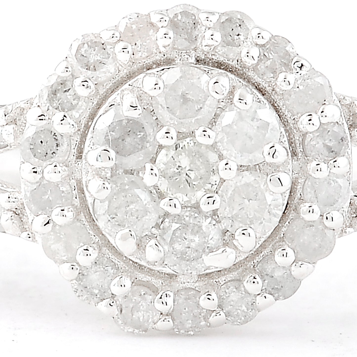 0.64 Ct Round Diamond 925 Sterling Silver Ring