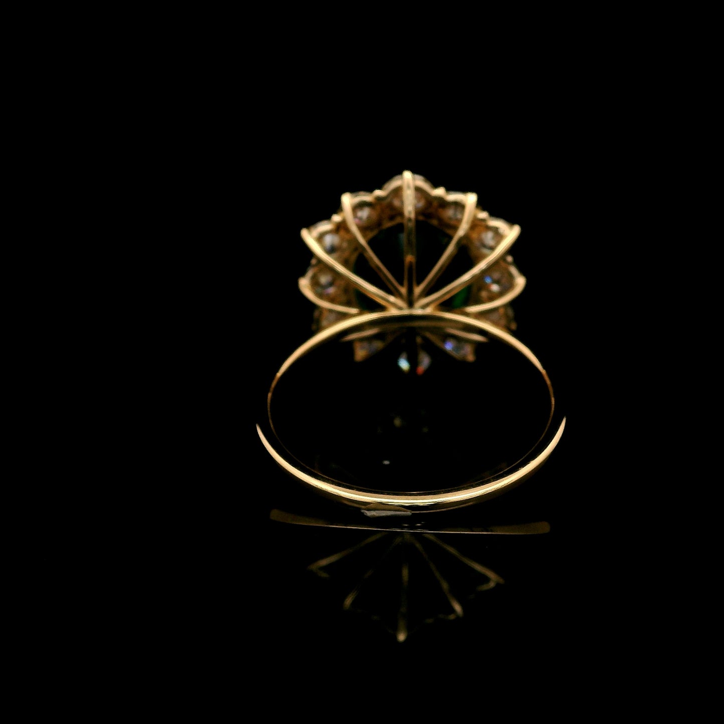 3.85 Ct Oval Mixed Cut Lab Grown Emerald 14K Gold Ring