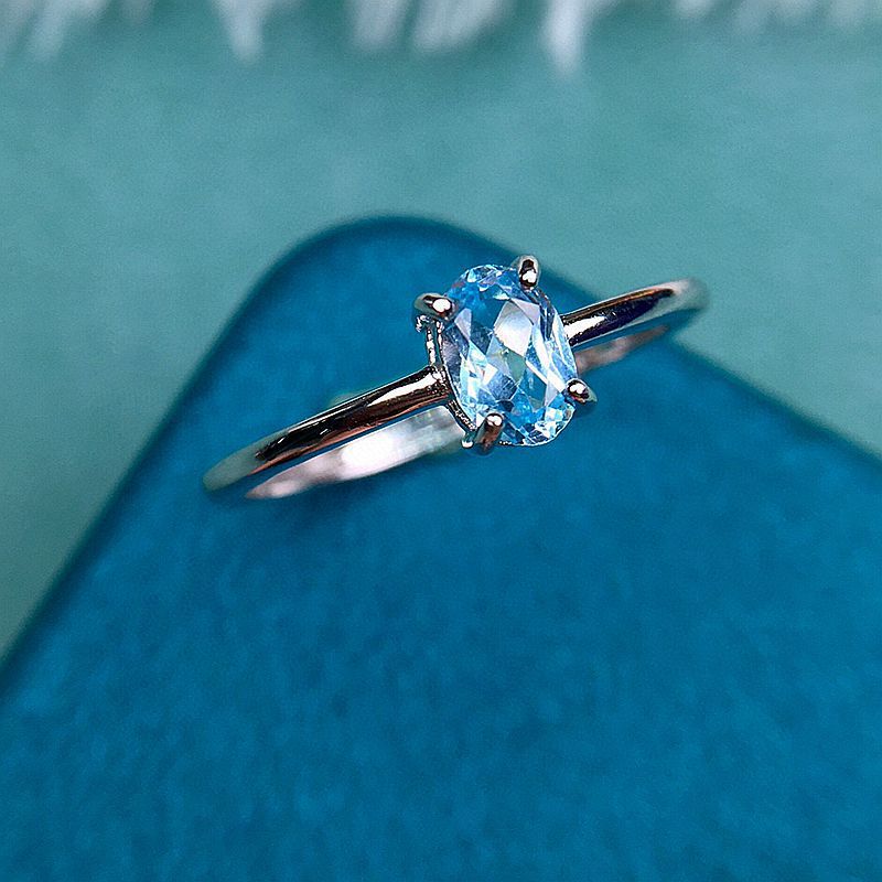 Blue Topaz 925 Sterling Silver Ring