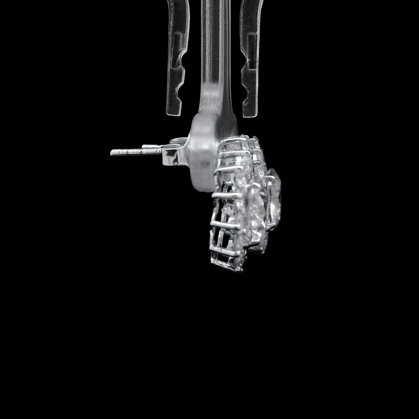 4.20 Ct Round Lab Grown Diamond 14K Gold Earrings