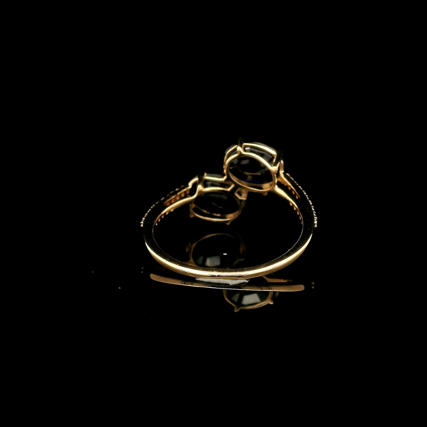 3.30 Ct Oval Mixed Cut Lab Grown Sapphire 14K Gold Ring