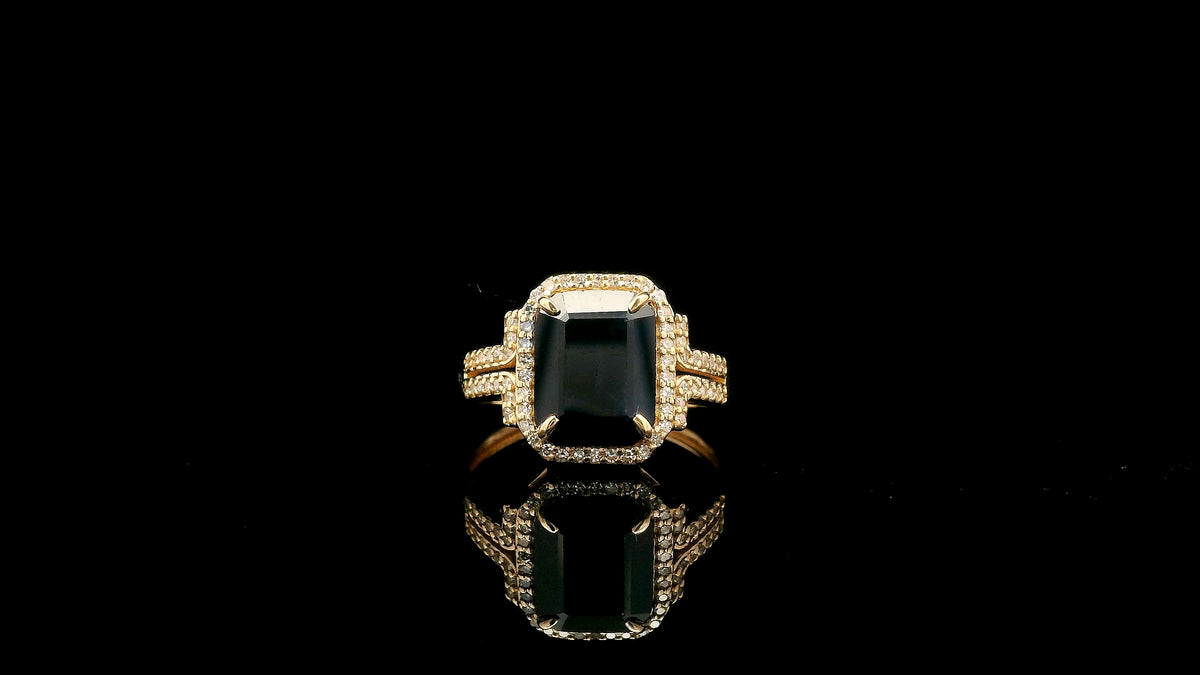 3.01 Ct Octagon Natural Sapphire 14K Gold Ring