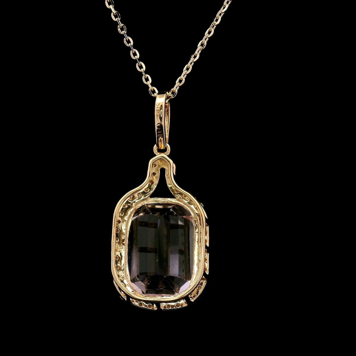 5.91 Ct Cushion Kunzite 14K Gold Pendant