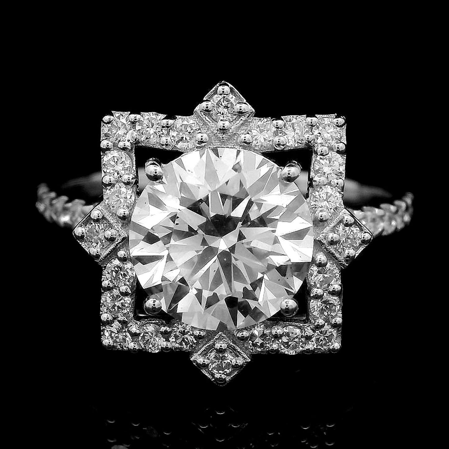 2.62 Carats Lab Grown Diamond 14K Gold Ring