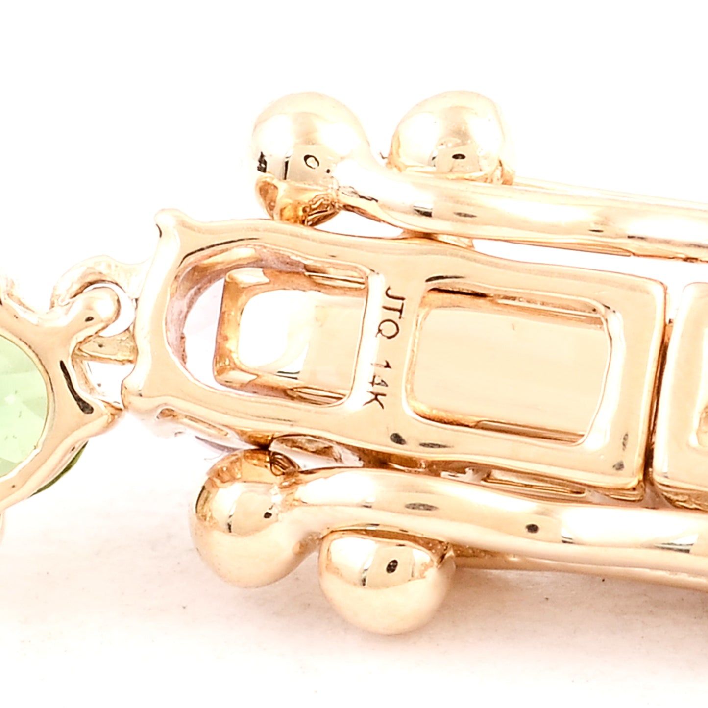 7.66 Ct Square Multi Tourmaline 14K Gold Bracelet