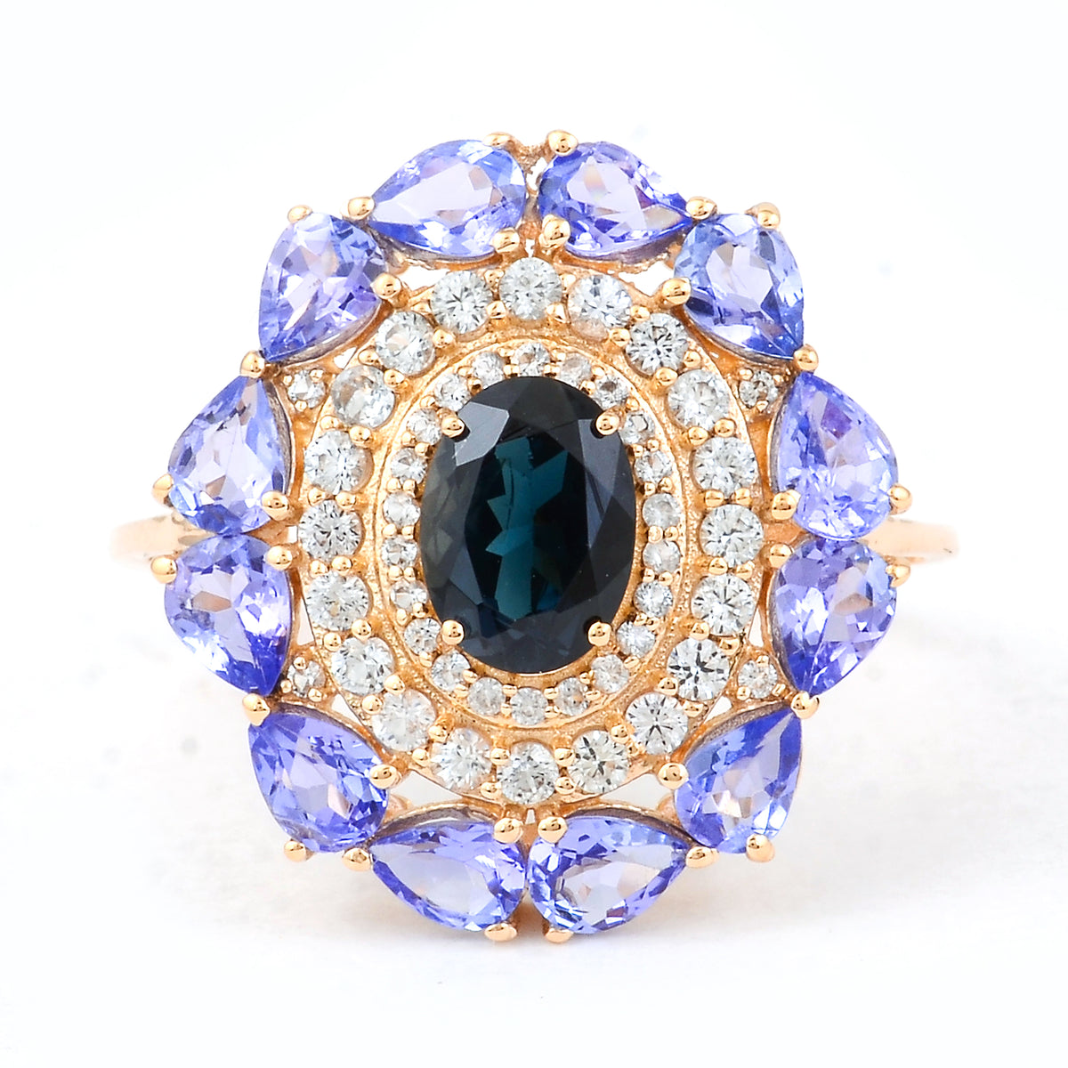 3.04 Ct Oval Tourmaline 14K Gold Ring
