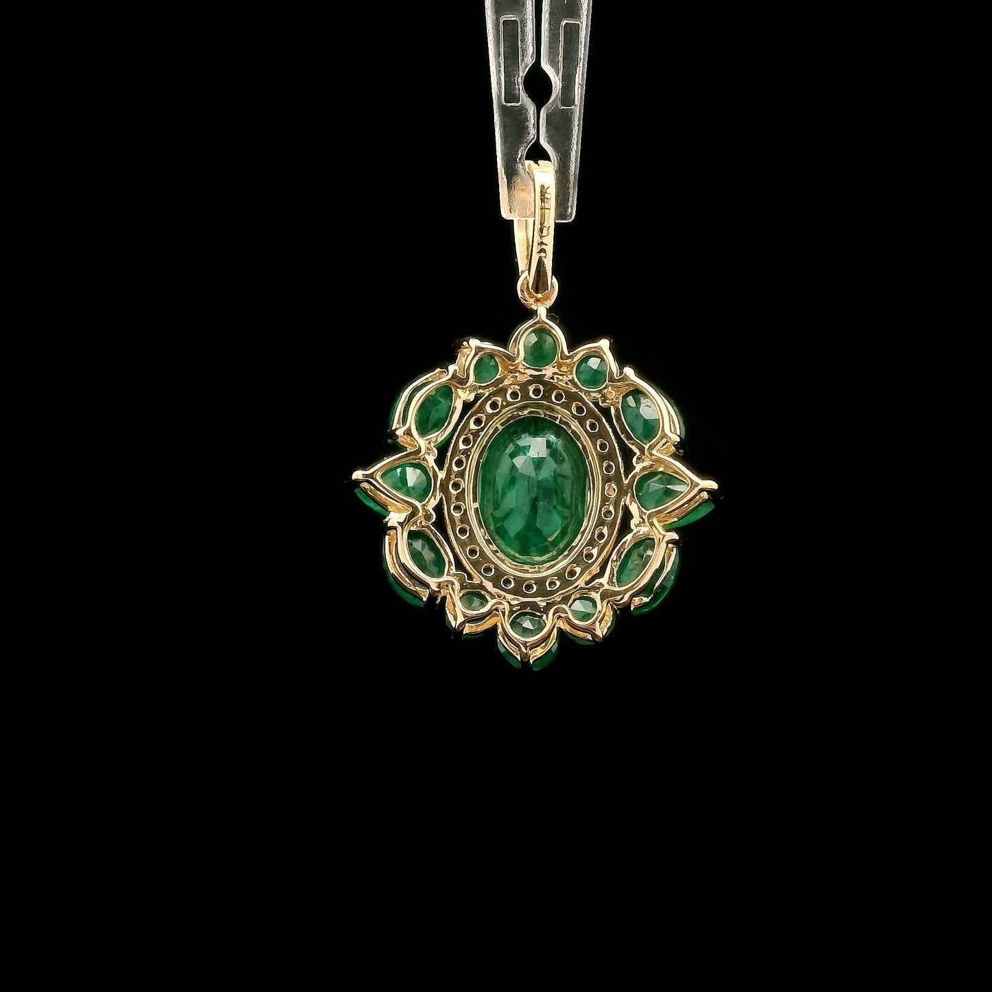 2.32 Ct Oval Emerald 14K Gold Pendant