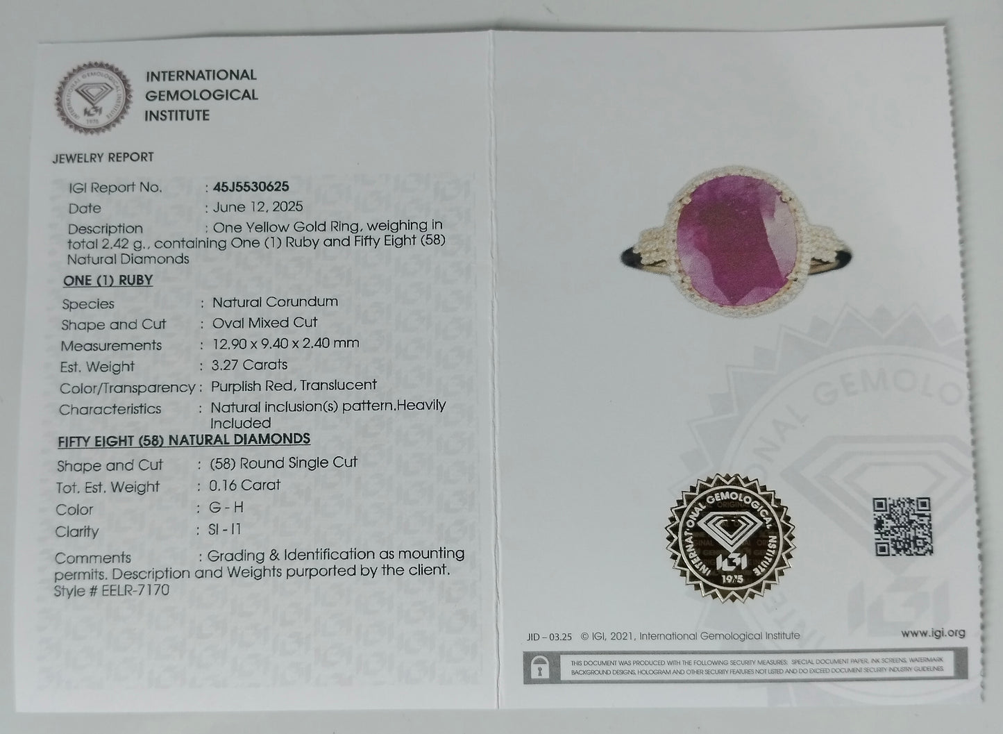 3.43 Ct Oval Mixed Cut Natural Corundum Ruby 14K Gold Ring