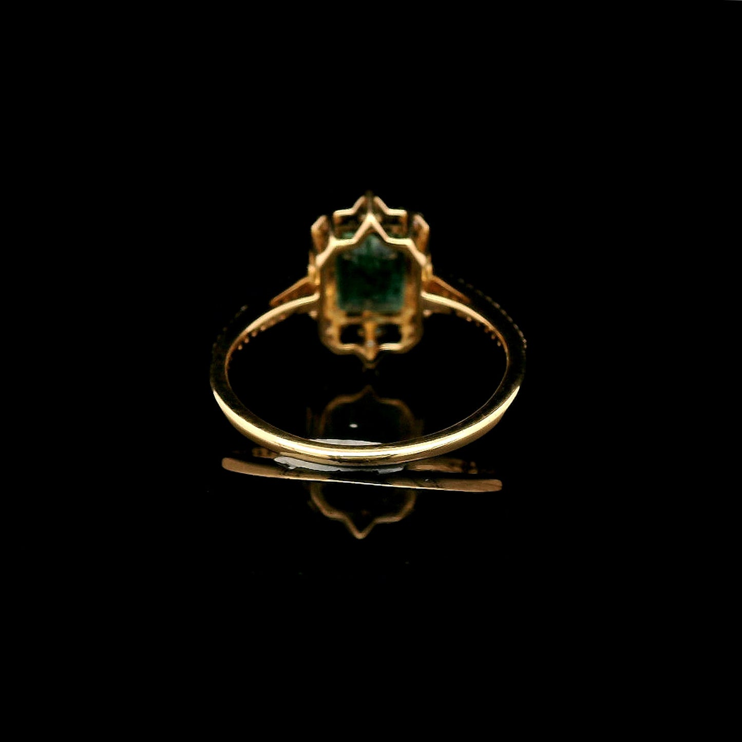 1.76 Ct Octagon Step Cut Natural Emerald 14K Gold Ring