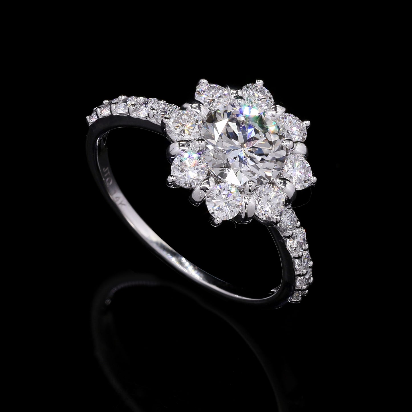 2.03 Carats Lab Grown Diamond 14K Gold Ring