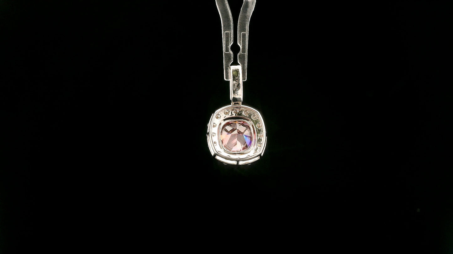 2.56 Carats Pink Lab Grown Diamond 14K Gold Pendant