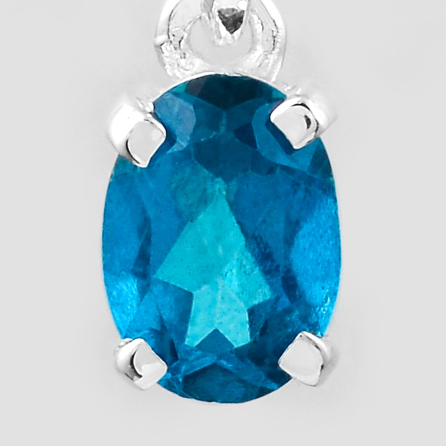 0.90 Ct Oval Pariba Topaz, 925 Sterling Silver Pendant